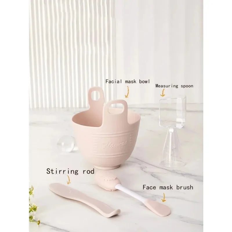 Silicone Face Mask Mixing Bowl Set with Massage Brush Face Mask Tool Set HIP