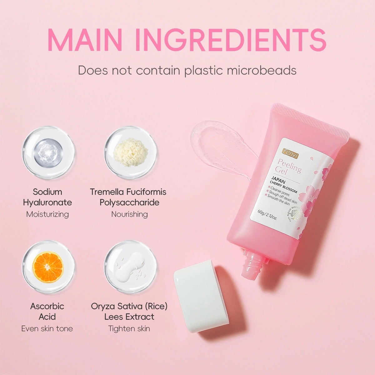 Sakura Peeling Gel – Facial Exfoliant, Pore Cleanser & Oil Control Facial Peeling Gel HIP