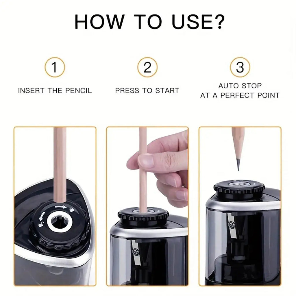 Electric Auto Pencil Sharpener 6–8mm | School & Office Desk Electric Pencil Sharpener HIP