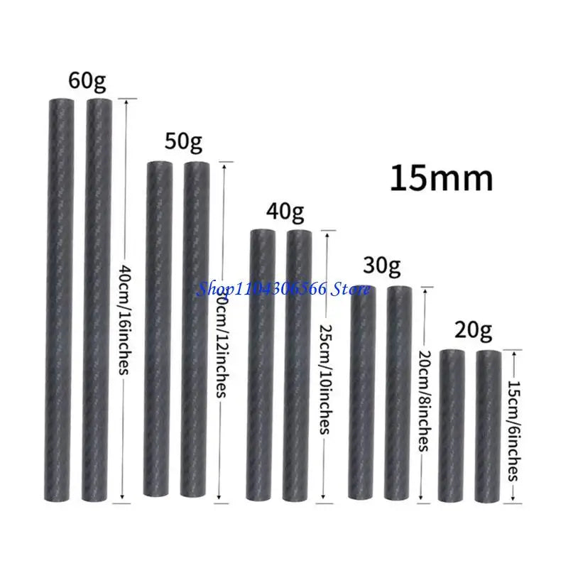 2-Pack 15mm Carbon Fiber Camera Rods – Matte Grip Rails Camera Support Rods HIP