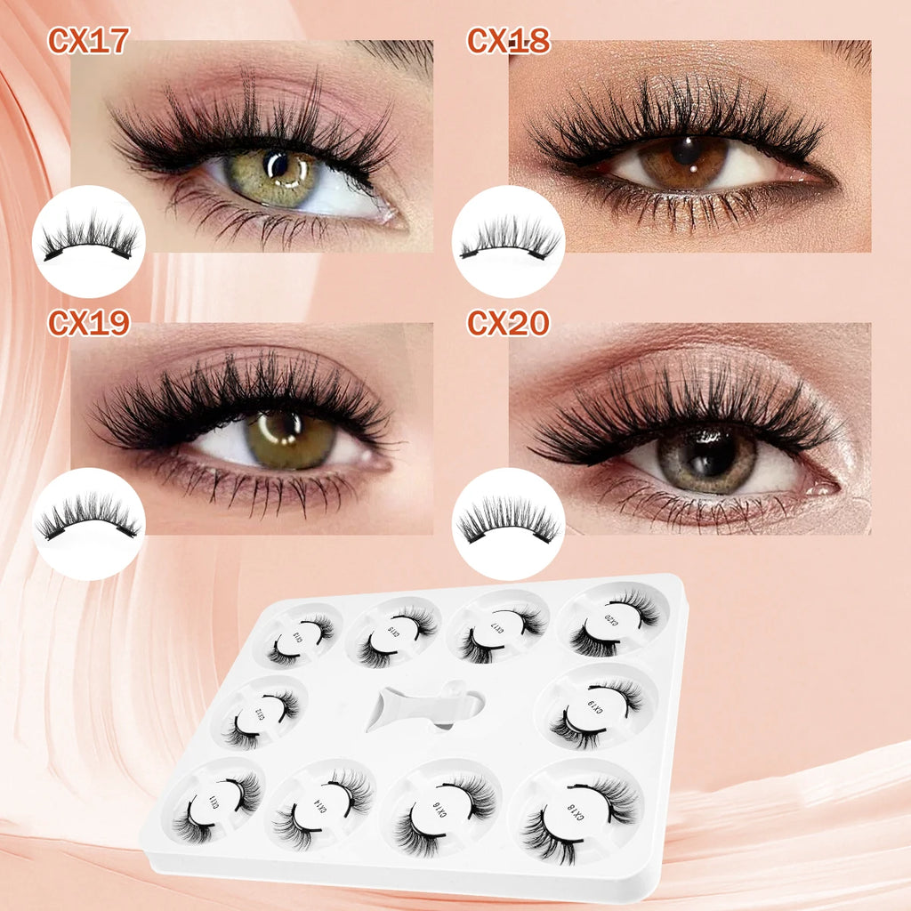 YSDO 10pairs 3D Magnetic False Eyelashes Kit Reusable Natural Mink False Lashes Professional Eyelash Extension With Tweezer HIP