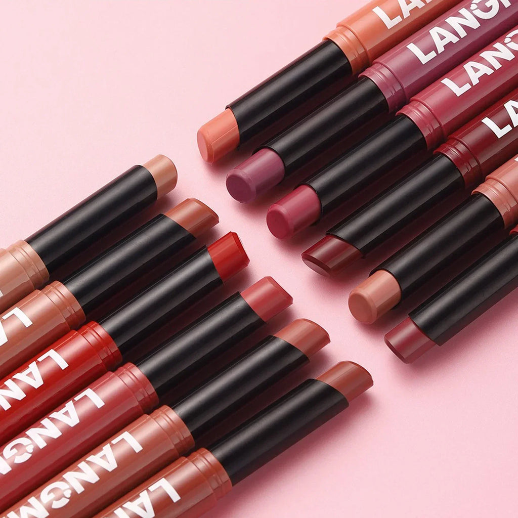 New Rotating Velvet Matte Lipstick Long Lasting Waterproof Lipstick Non-Stick Cup Lip Stain Tint Cosmetics Pencil Liner Makeup HIP