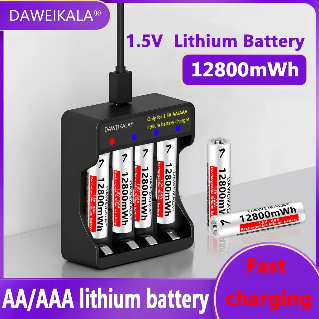 DAWEIKALA AA AAA 1.5V Rechargeable Lithium Batteries Rechargeable Batteries HIP