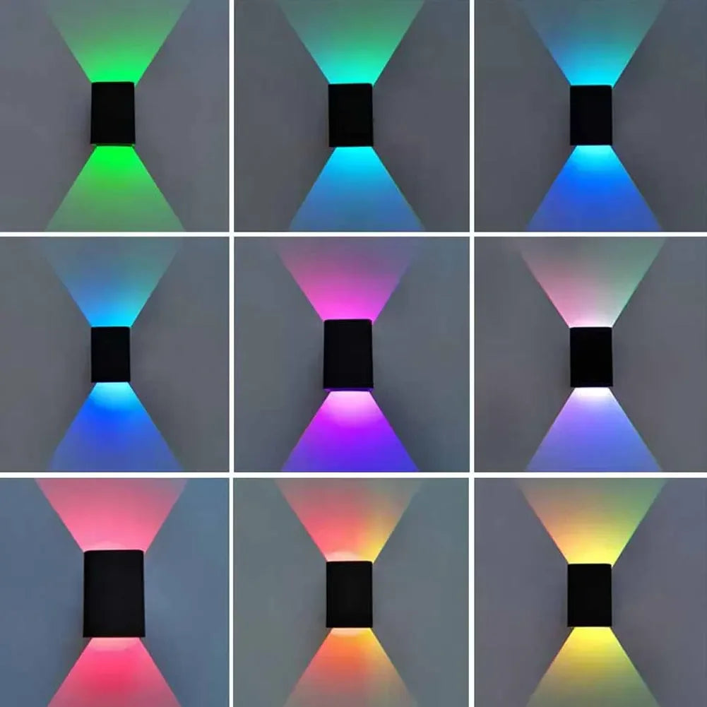 Dimmable Square Led Wall Lights Aisle Corridor Multicolor Up Down Lamps With Remote Control For Bedside Bedroom Home Decoration HIP
