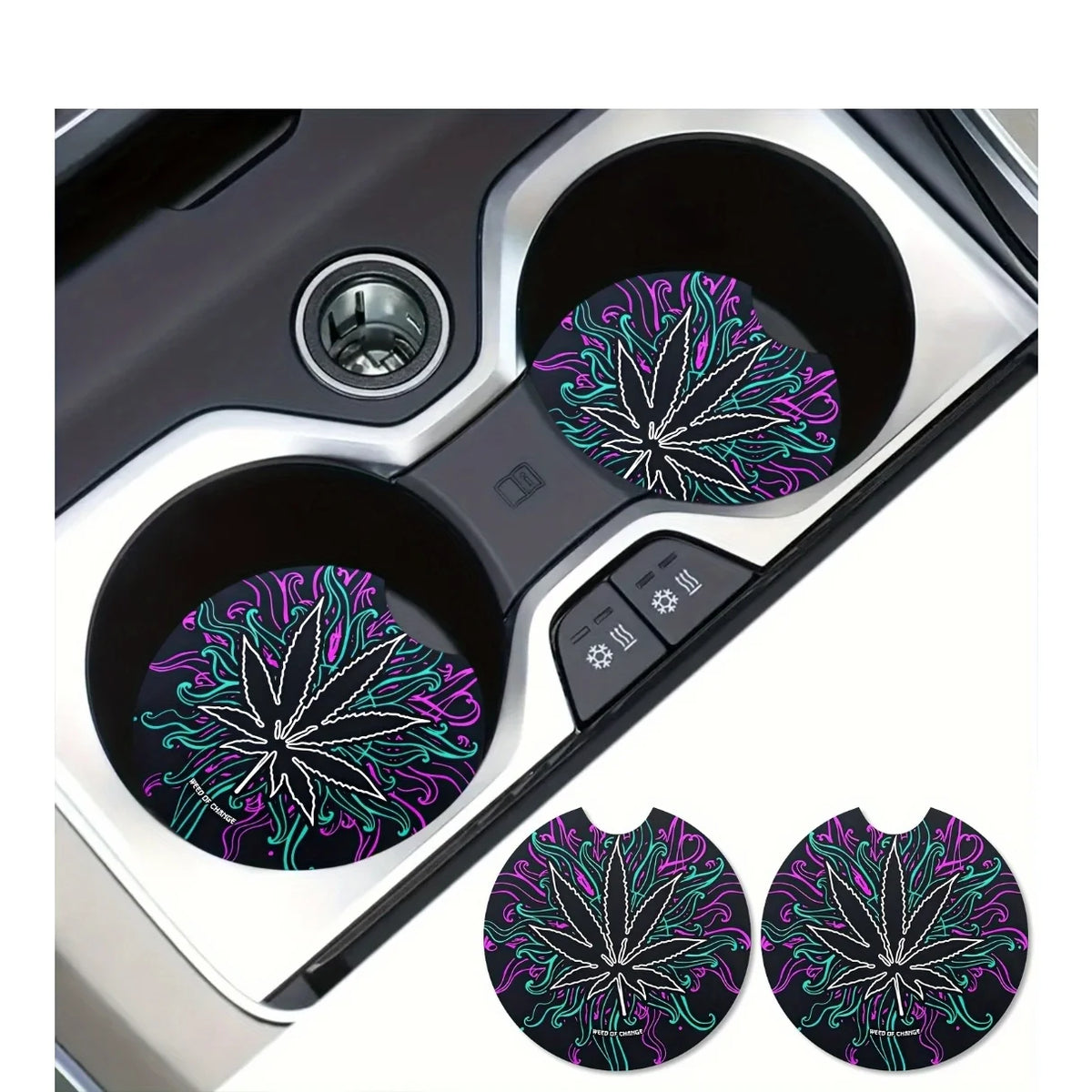 2-Pack Ceramic Car Coasters – Absorbent Cup Holder Pads Car Cup Coasters HIP