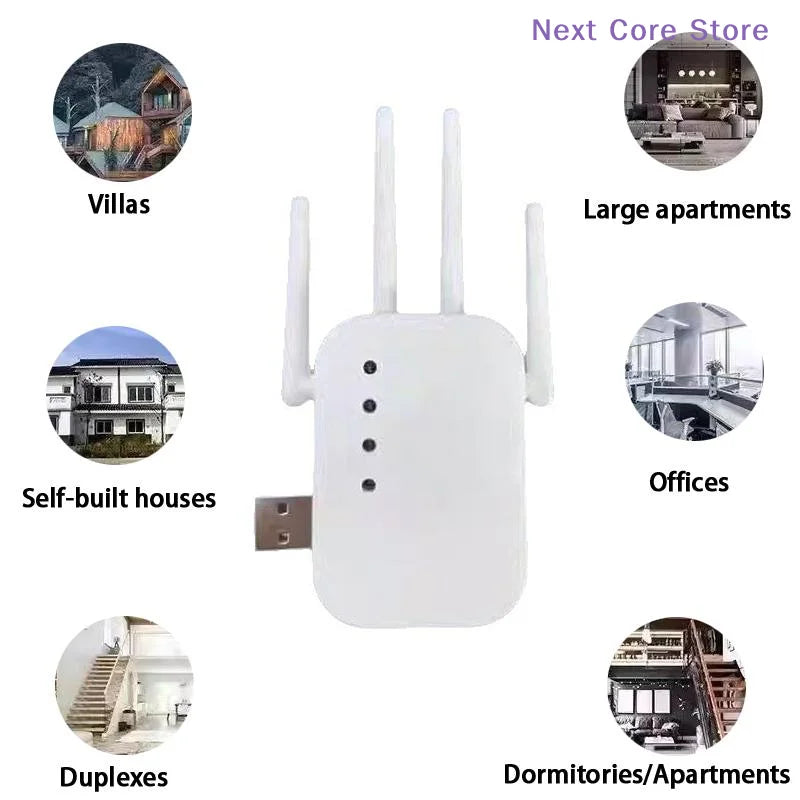 300Mbps WiFi Extender Repeater – 2.4G Long Range Booster WiFi Range Extender HIP