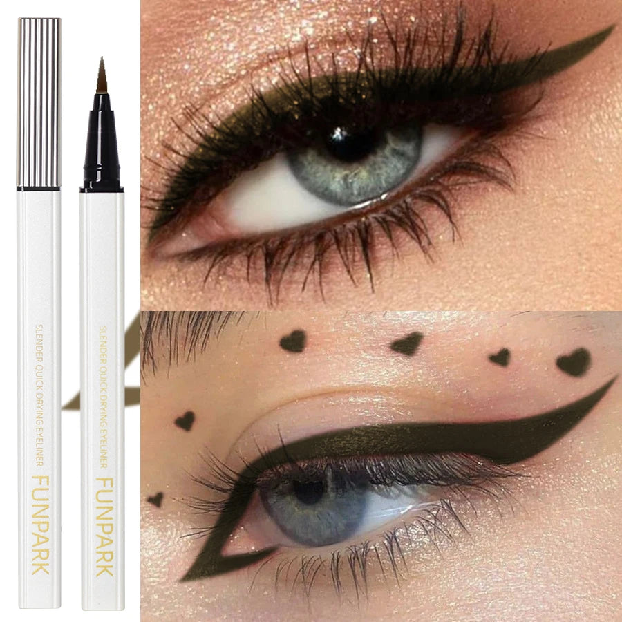 FUNPARK Brown Liquid Eyeliner – Waterproof, Quick-Dry Pen Liquid Eyeliner Pen HIP