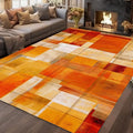 Modern Orange Geometric Area Rug – Soft Non-Slip Carpet Geometric Area Rug HIP 1 80X120cm-Felt