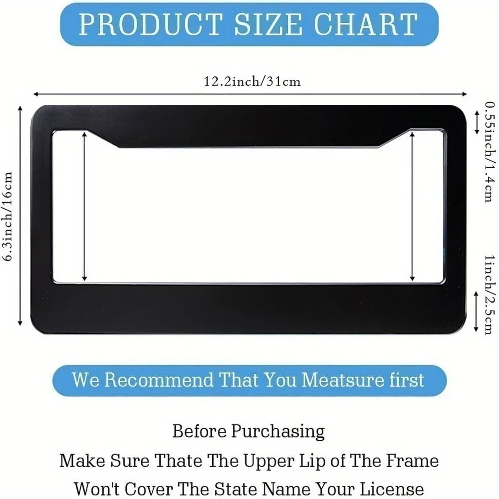 Dominican Republic Flag License Plate Frame – Black Steel License Plate Frame HIP