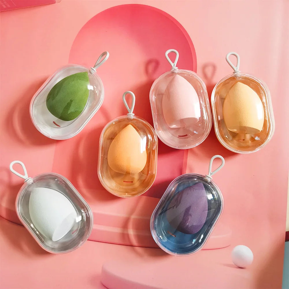 Cosmetic Egg With Storage Box Beauty Sponge Stand Storage Case Dry And Wet Powder Puff Box Puff Case With Make Up Egg HIP