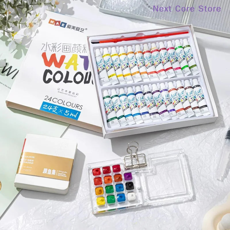 Mini Travel Watercolor Paint Palette Set – Pocket Artist Kit Watercolor Paint Palette HIP