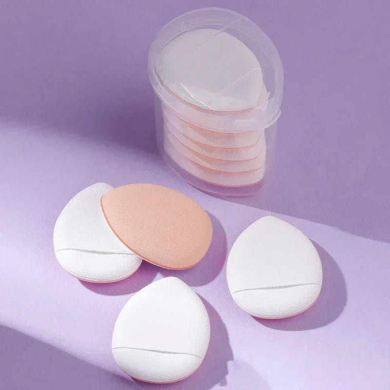 3/10pcs Mini Size Professional Cosmetic Cushion Puff Concealer Foundation Detail Puff Finger Puff Set Makeup Sponge Beauty Tool HIP White In Box 6Pcs