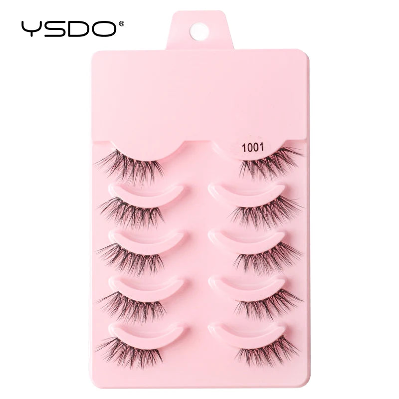 YSDO 5/10 Pairs Natural Eyelash Extension Hand Made Maquilagem Fluffy Fake Half Lashes Soft 3D Mink Lashes Makeup Faux Cilios HIP 5pairs-1001
