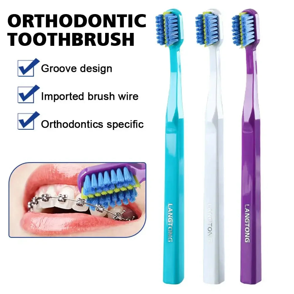 RUZOFO Soft Orthodontic Toothbrush for Adults | Braces Orthodontic Toothbrush HIP