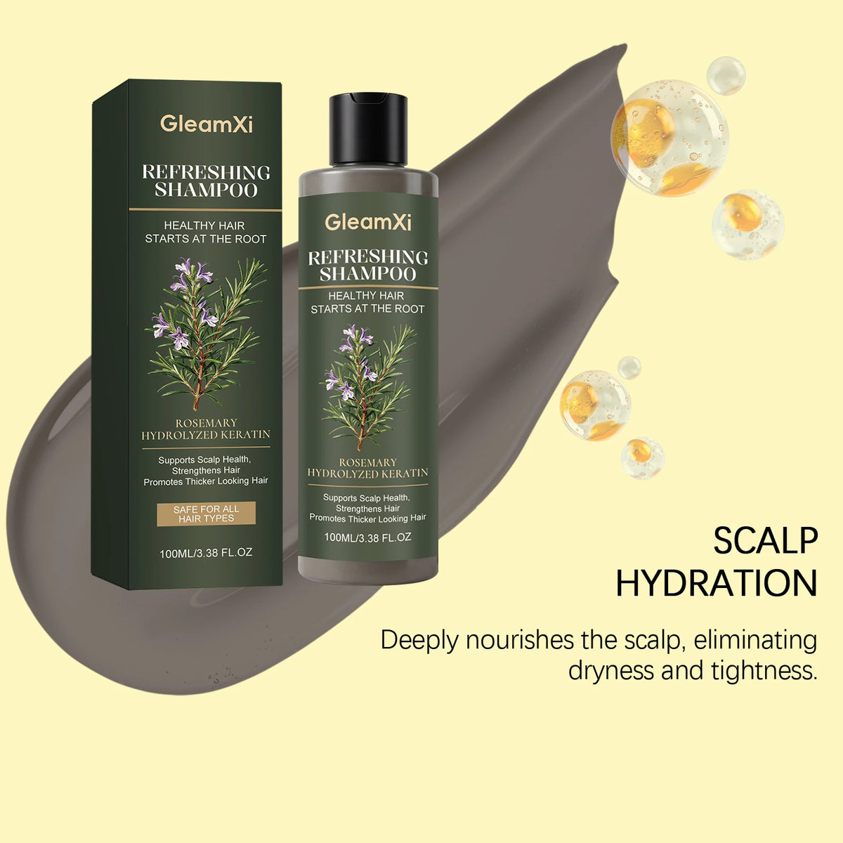 Rosemary Keratin Shampoo – Oil Control & Volumizing | 100ml Keratin Shampoo HIP
