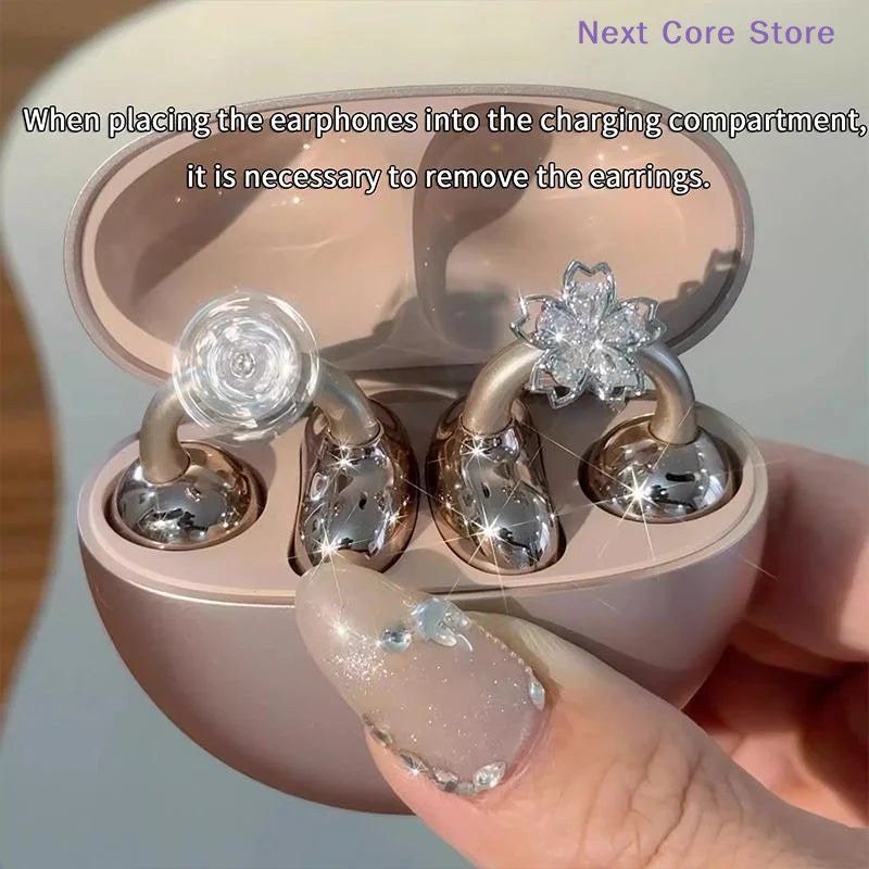 Rhinestone Flower Earbud Clip – Shining Earphone Accessory Earbud Accessory Charm HIP