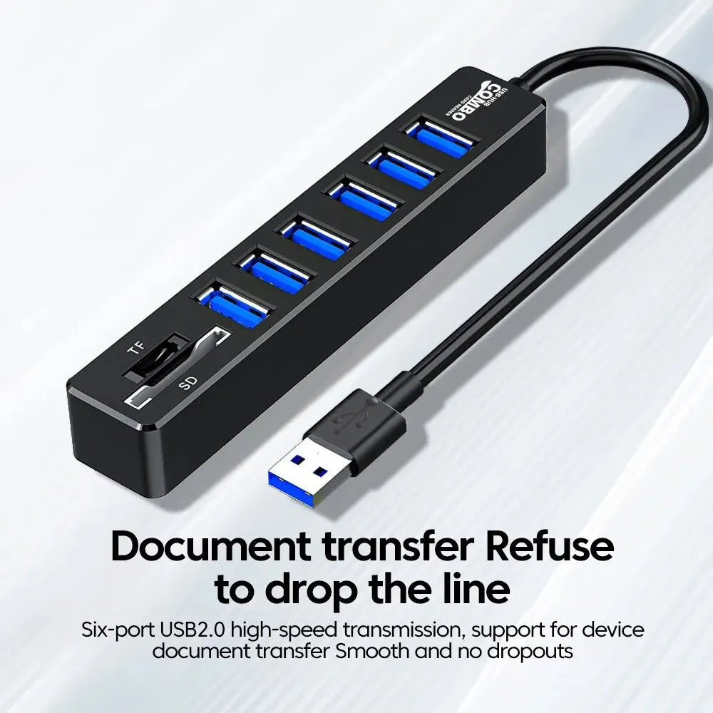 USB 2.0 Hub 3 & 6 Port Splitter with SD/TF Card Reader USB Hub & Card Reader HIP