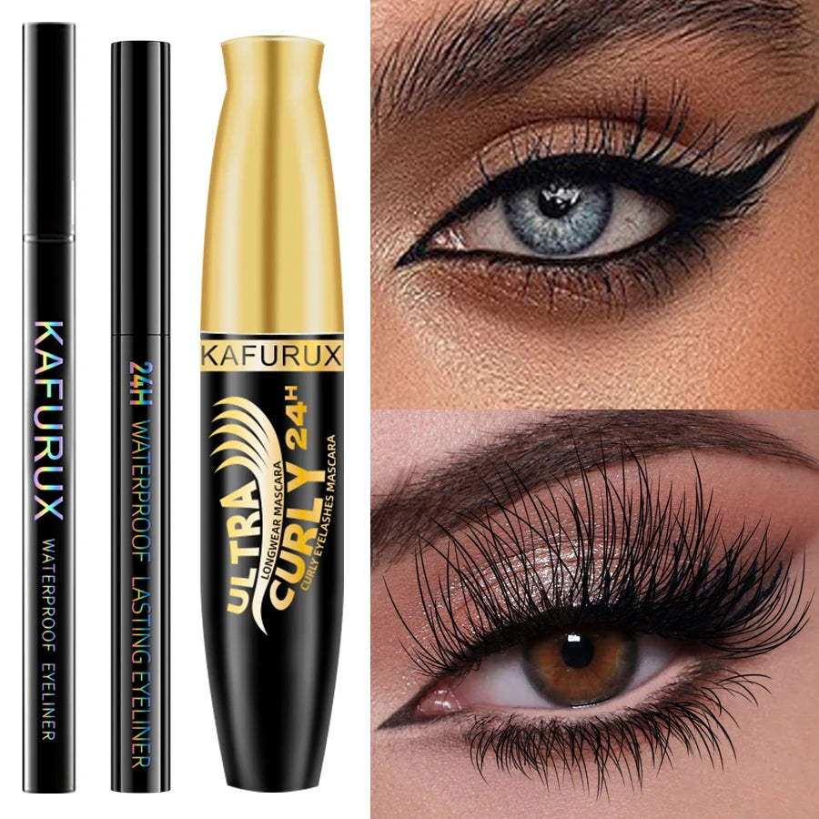 KAFURUX 3-Piece Waterproof Eye Makeup Set – Liner, Mascara Eye Makeup Set HIP