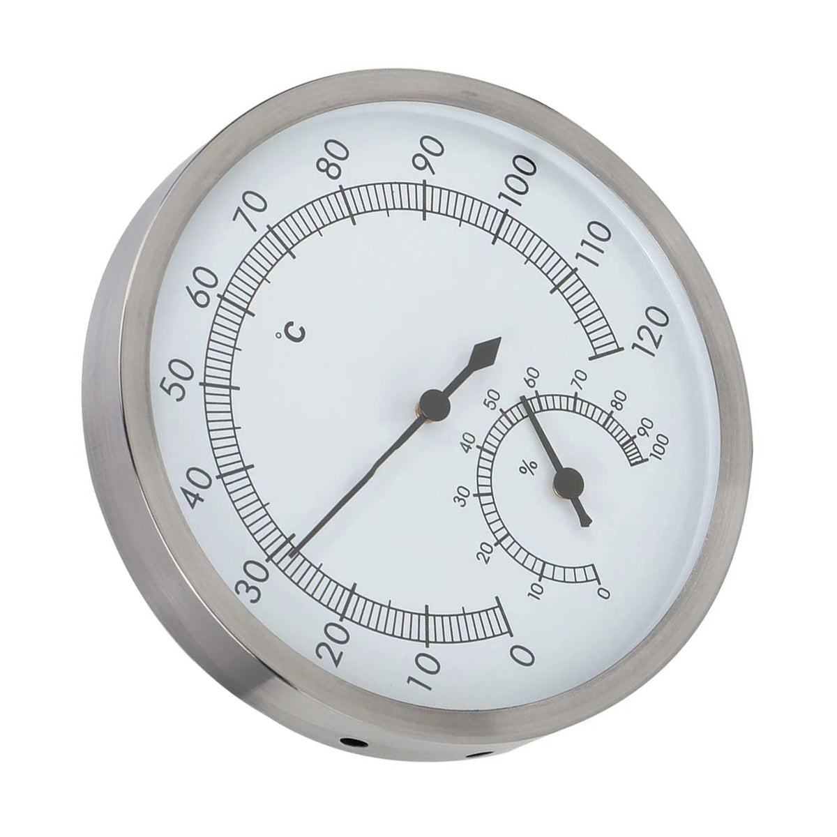 2 In-1 Stainless Steel Steam Room Sauna Room Thermometer Hygrometer Thermo Hygrometer Indoor HIP