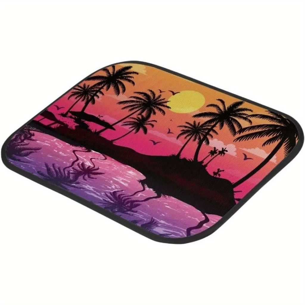 4-Piece Tropical Print Waterproof Car Floor Mats – All-Weather Car Floor Mats HIP
