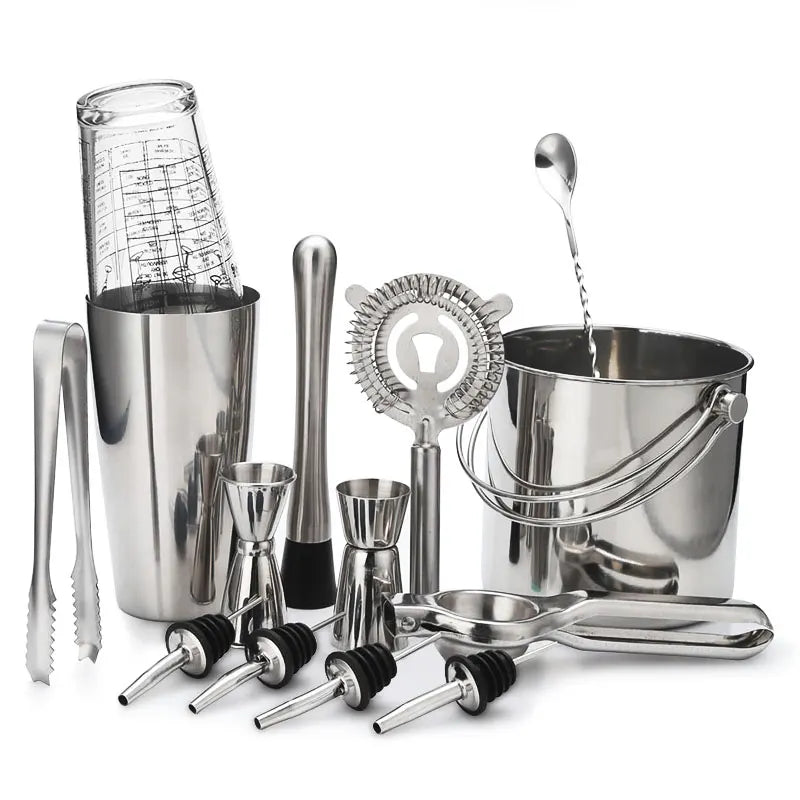 Stainless Steel Cocktail Shaker Bar Set – Boston Cup Shaker Cocktail Shaker Set HIP