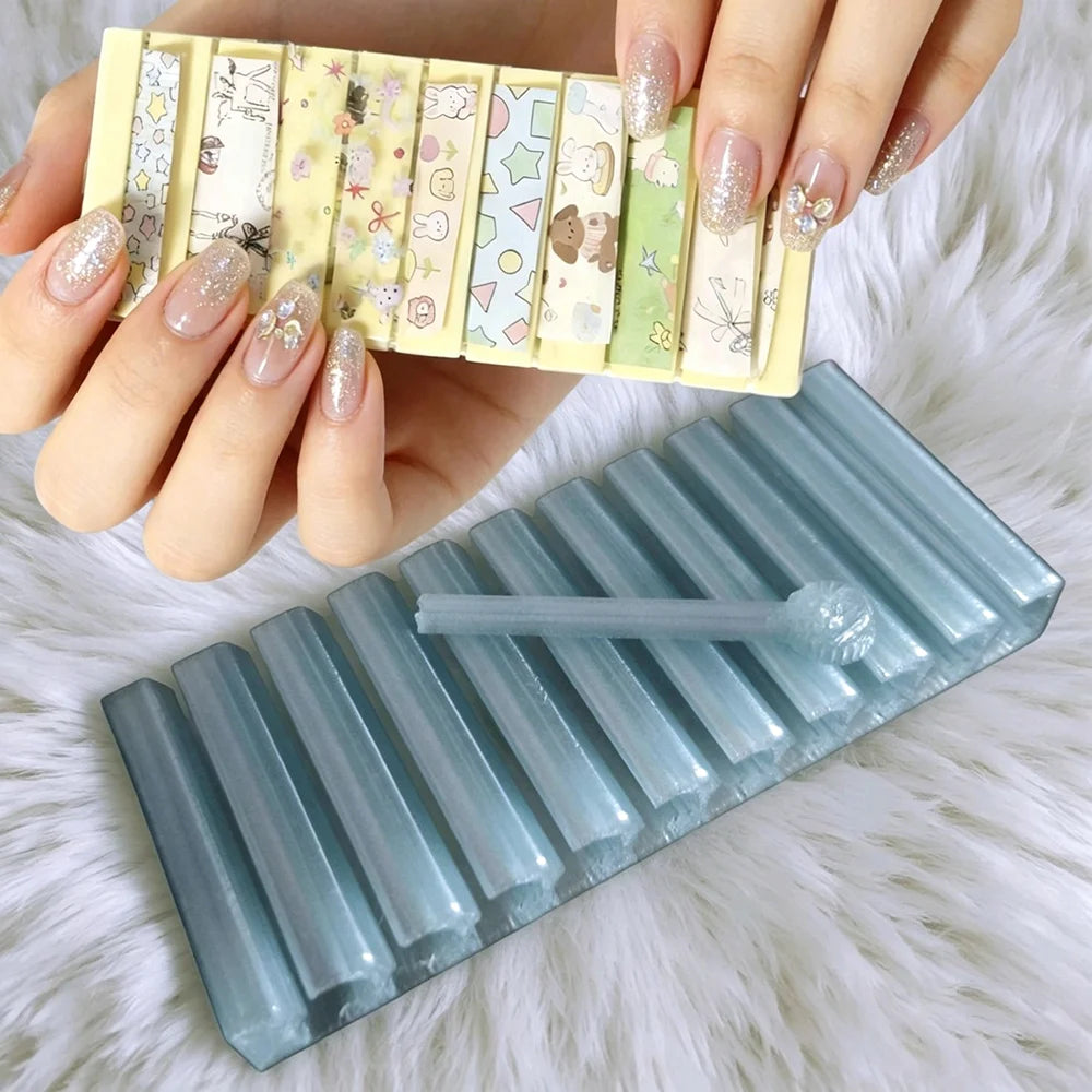 1/3Pcs 10-Compartment Nail Transfer Paper Storage Box Portable 3D Printing Organizer for Stickers Display Stand For Home Salon HIP
