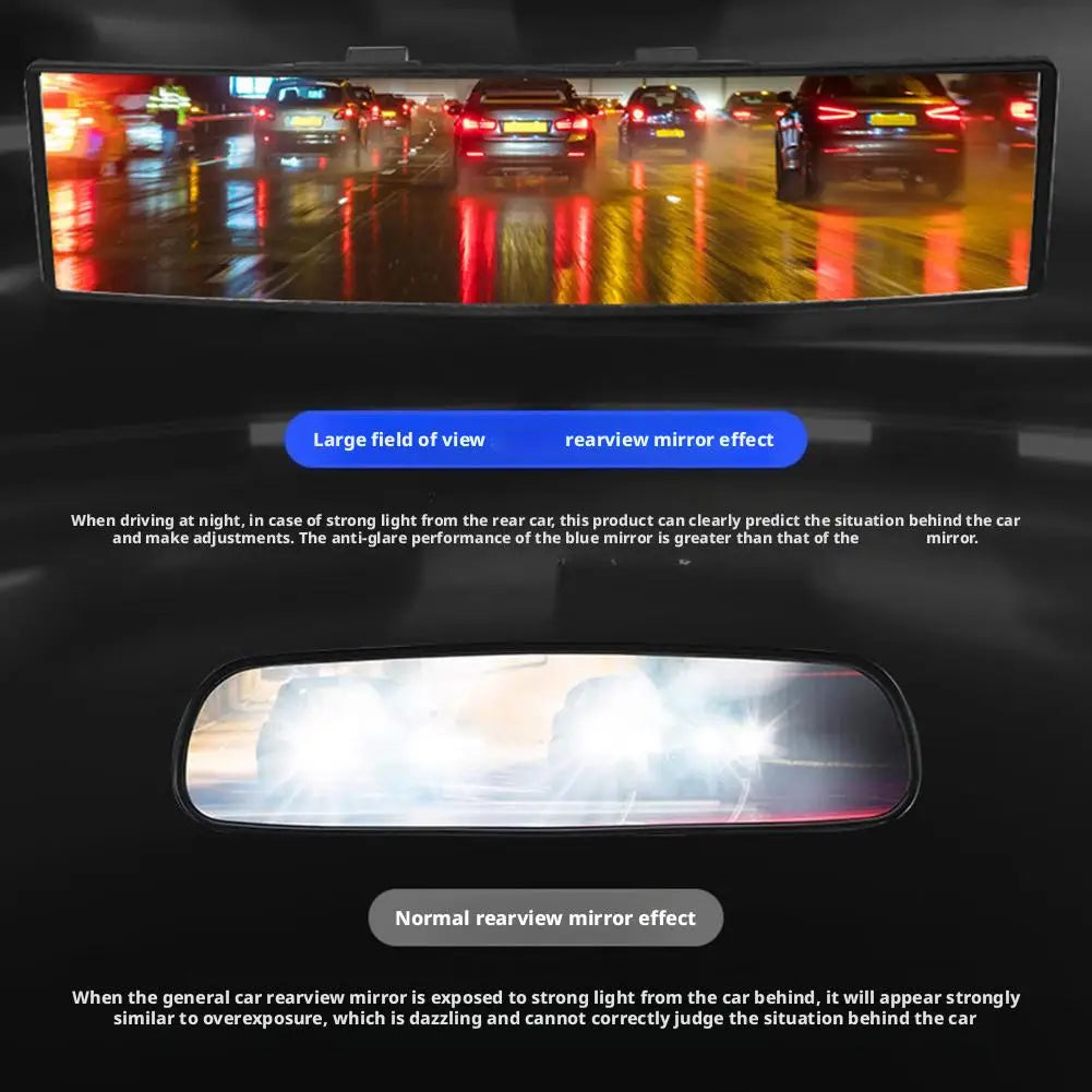 Wide Angle Convex Rearview Mirror 285MM Wide Convex Interior Clip On Rear View Clear Mirror Anti Glare Large Vision Panoramic HIP