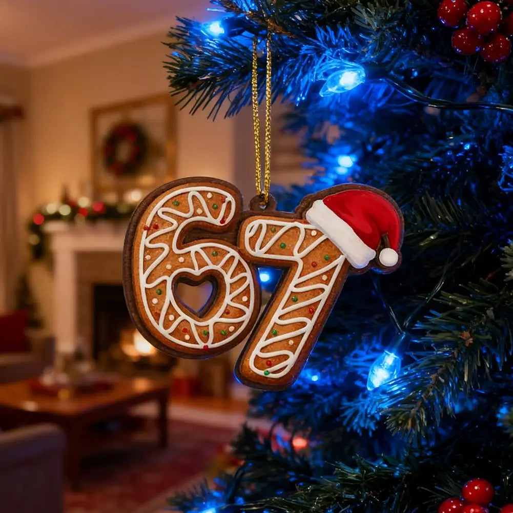 Christmas Pendant Decoration Funny 67 Six Seven Christmas Tree Pendant Ornaments Home Christmas New Year Party Decoration Gifts HIP