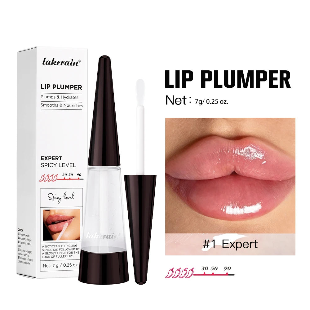 Lakerain Instant Lip Plumper Gloss Oil Lip Long-Lasting Moisturizer Volume Boosting Lip Oil Volumizing & Hydrating Non-Dry Plump HIP 1Expert