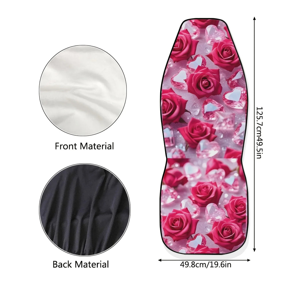 Pink Rose Diamond Car Seat Covers – Fits Sedans, SUVs & Trucks Car Seat Covers HIP