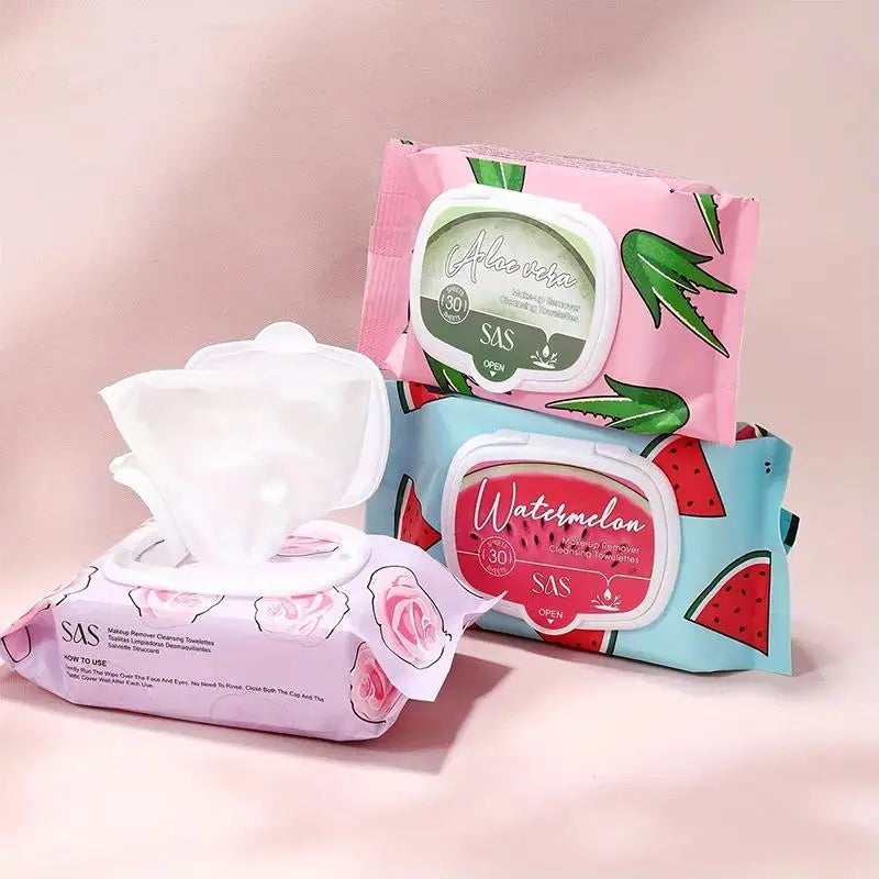 USHAS Disposable Makeup Remover Wipes – 30 Soft Towelettes Makeup Remover Wipes HIP