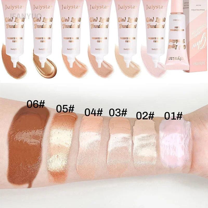Liquid Pearlescent Foundation High Coverage Concealer 3D Contour Shadow Waterproof Lasting Brighten Shiny Face Body Highlighter HIP