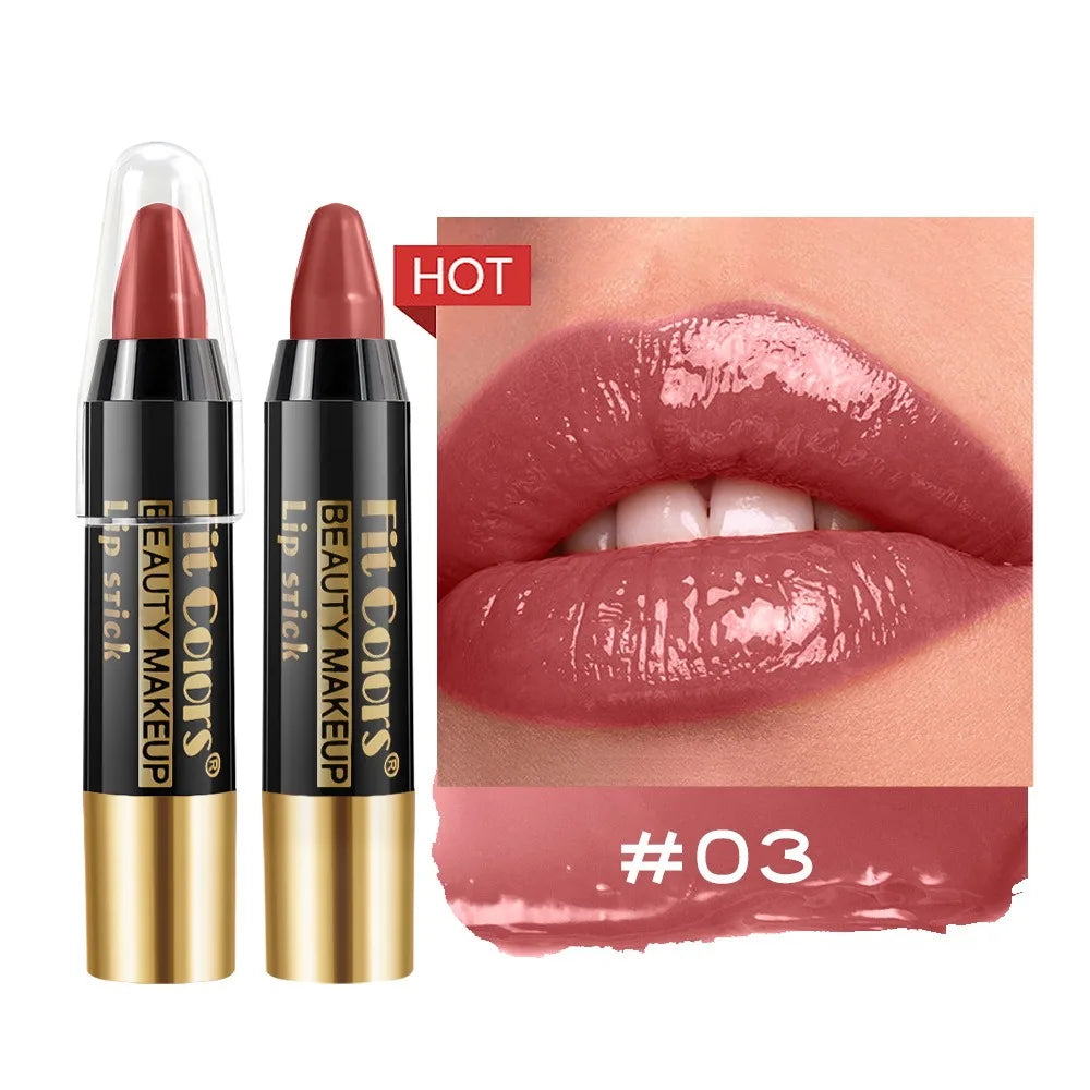 Mirror Brown Lipstick Pencil Moisturizing Waterproof Lasting Lipstick Crayon High Pigments Non-Stick Cup Lip Tint Pen Cosmetics HIP 03