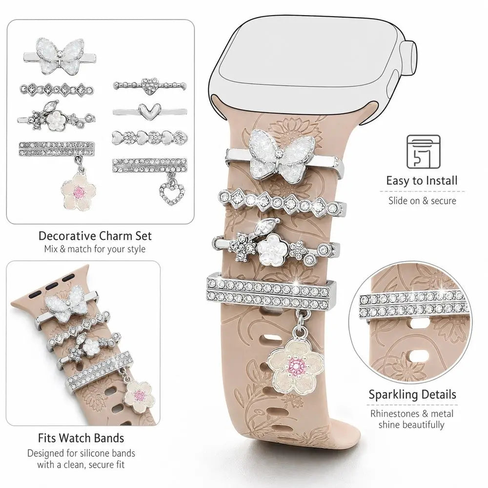 Diamond Metal Watch Strap Decorative Ring for Apple Watch Watch Strap Charm HIP