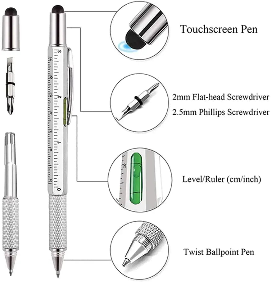 7-in-1 Stylus Pen with Screwdriver, Ruler & Level Gauge Multifunctional Stylus Pen HIP