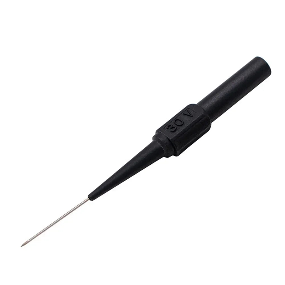 1/2PCS 30V Digital Multimeter Instrumentation Test Probe Pins Lead Equipment Instrument Part Insulation Wire Piercing Needle Tip HIP Black