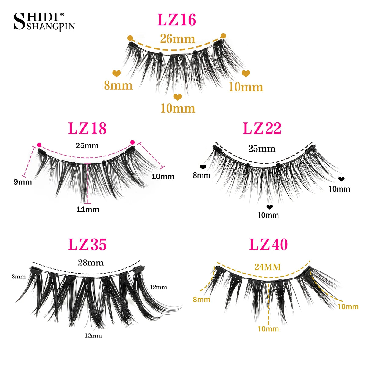 1Pair Magnetic Eyelashes Free Glue Soft Reusable Natural Look 3D Mink Cilios Easy Apply Soft Magnetic Lashes Kit for Eye Makeup HIP