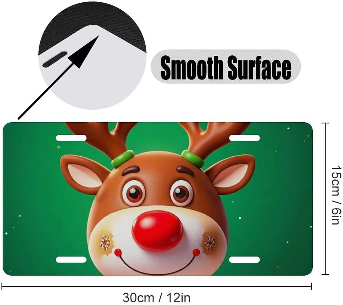 Christmas Reindeer Pink Aluminum License Plate Frame | HIP License Plate Frame HIP