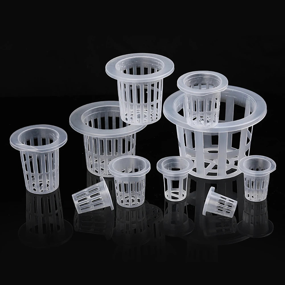 50pcs Growing Basket Hydroponics Basket Vegetable Soilless Growing Plastic Mesh Pot High Quality Garden Planting Pots HIP