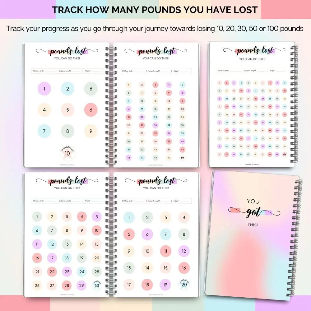 12-Month Wellness & Fitness Goal Planner Book | HIP Wellness Goal Planner HIP