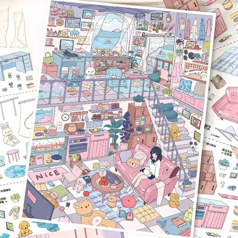 3D Miniature Landscape Stickers – 2-Theme PET DIY Craft Set DIY Craft Stickers HIP
