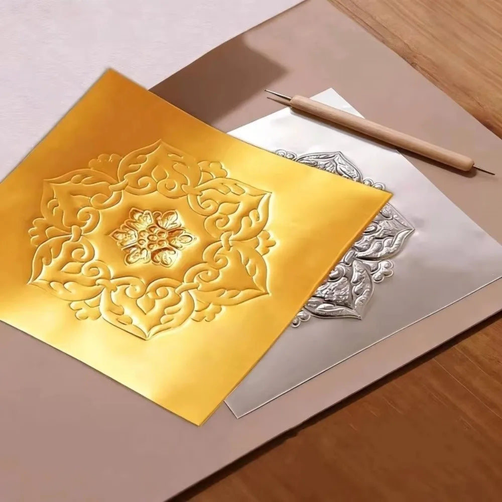 70 Micron Gold Silver Aluminum Foil Art Paper – DIY Engraving Foil Art Paper HIP