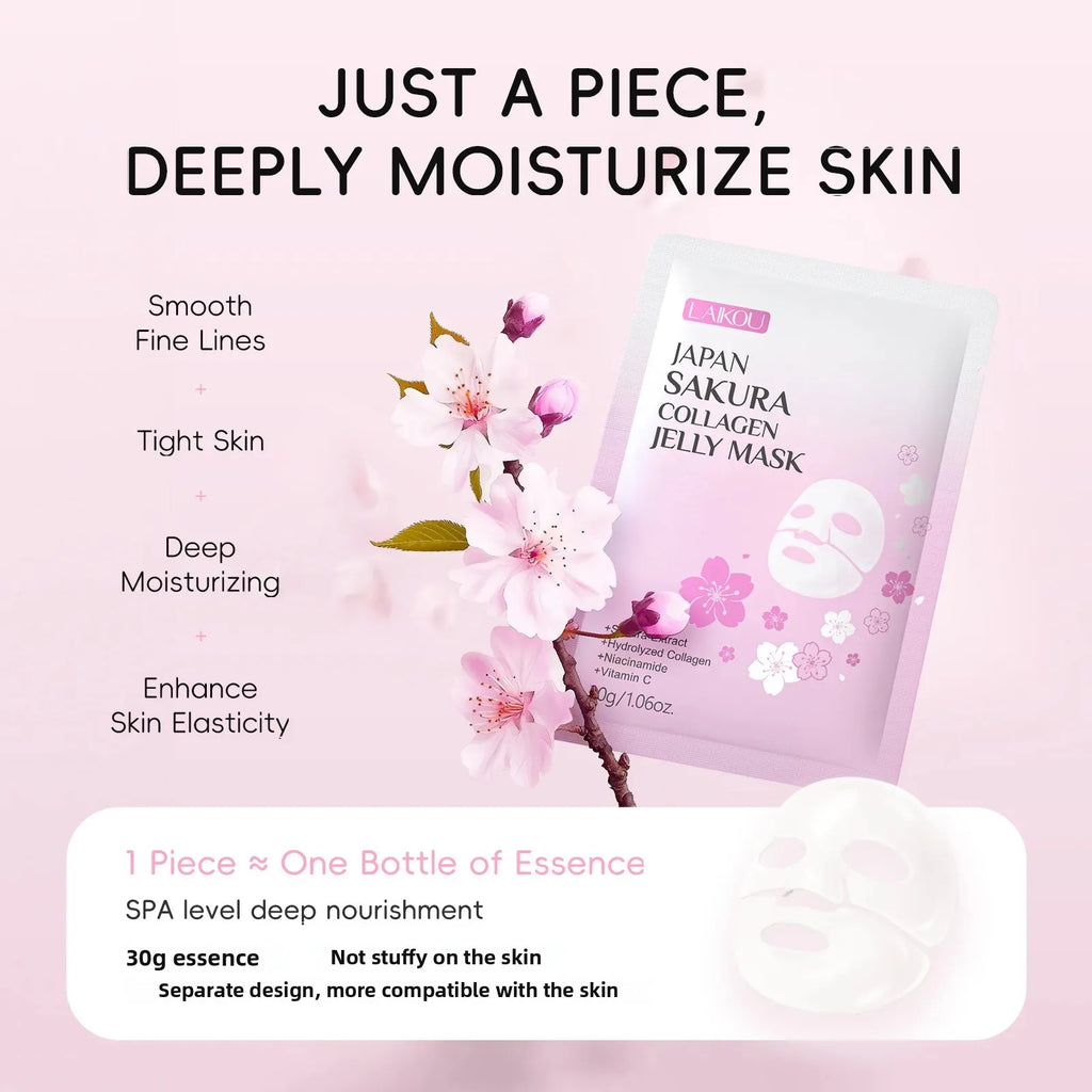 LAIKOU Sakura Collagen Jelly Face Mask 30g – Hydrate & Firm Collagen Gel Face Mask HIP