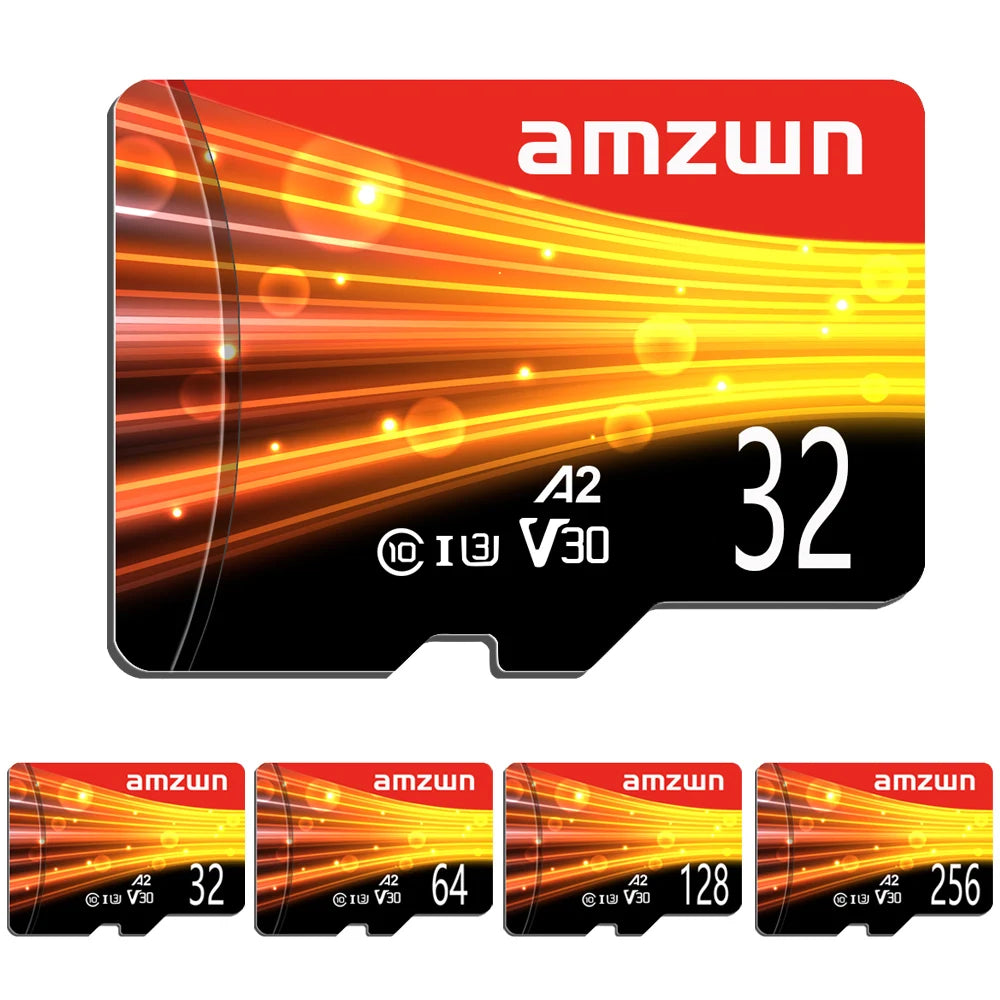 Micro SD TF Card 32GB 64GB 128GB Class 10 U3 A2 V30 | amzwn Flash Memory Card HIP