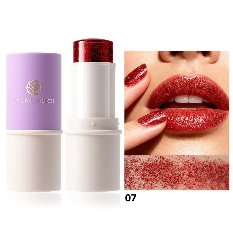 Glitter Body Stick Shimmer Sparkle Face Eyes Lips Highlighter Makeup 7 Colors Sequins Cream Glitter Stick Stage Party Cosmetics HIP 07