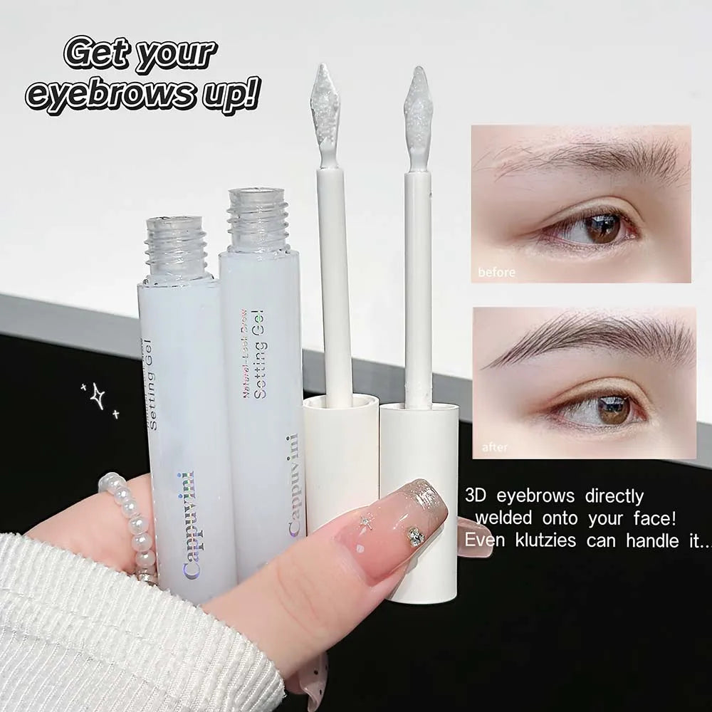 Waterproof 3D Wild Brow Gel Lasting Transparent Brows Styling Gel with Comb Brush Sculpt Fluffy Brows Styling Wax Cosmetics HIP 2Pc