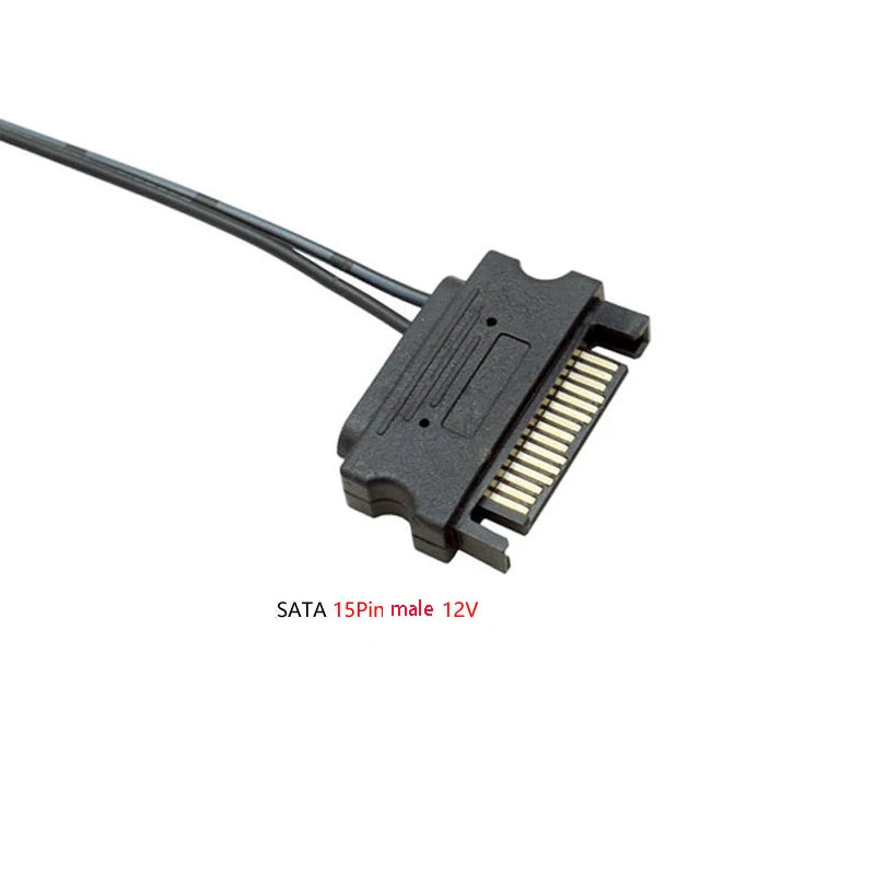 SATA 15-Pin to DC 5.5×2.1mm Power Cable 12V 5V Splitter PC Power Adapter Cable HIP