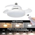 YNL LED Ceiling Fan Light E27 Remote Control – Modern Dimmable Ceiling Fan Light HIP WHITE