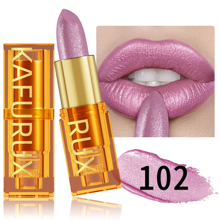 16Colors Bold & Intense Glitter Shiny Metallic Lipstick Lip Tint,Long Lasting Lip Senior Matte Lip Makeup Gifts for Women Cosme HIP 102