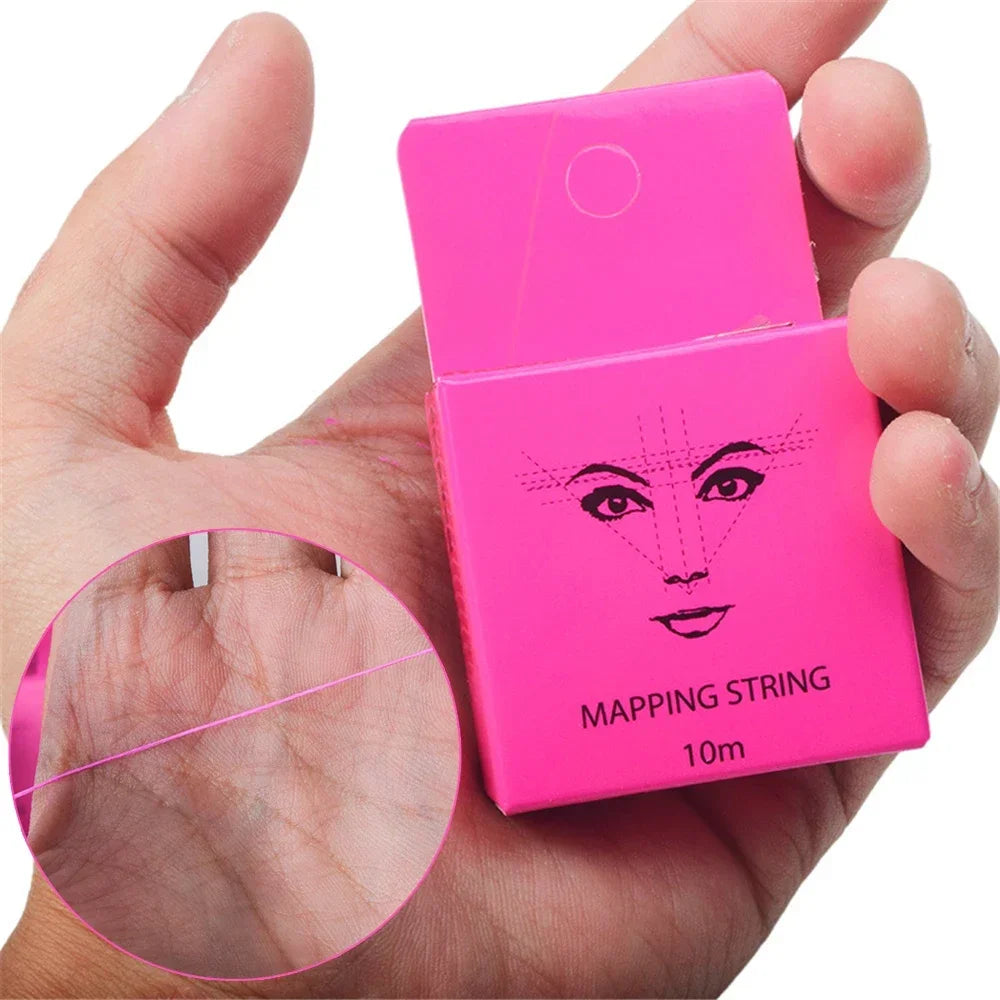 10Meter Brown Microblading Mapping Pre-Ink String for Makeup Eyebrow Dyeing Linen Thread Semi Permanent Positioning Measure Tool HIP